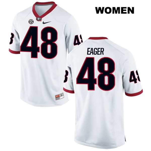 Georgia Bulldogs Women's John Eager #48 NCAA Authentic White Nike Stitched College Football Jersey FXY7156TC